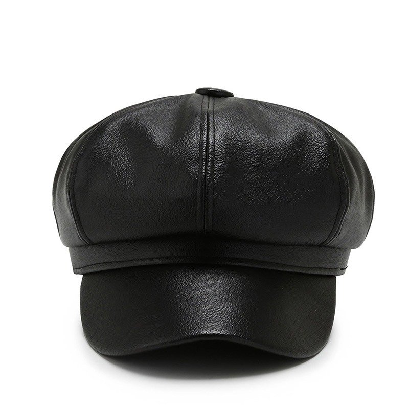 PU leather octagonal hat, painter hat - Image 8