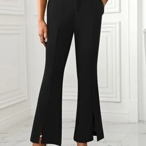 Slit Flare Pants with Pockets