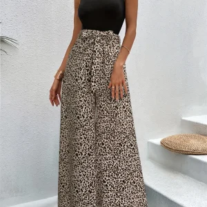 Leopard Wide Leg Pants