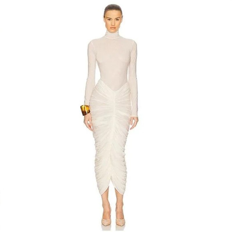 Mesh dress mid length