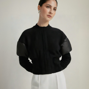 Black White Color Block Duck Down Jackets