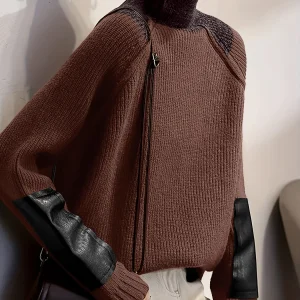 Pullover Sweater Women Patchwork Outfit Fashion Elegance