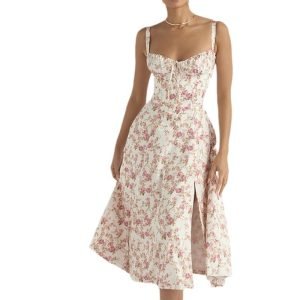 Elegant and fashionable suspender dress