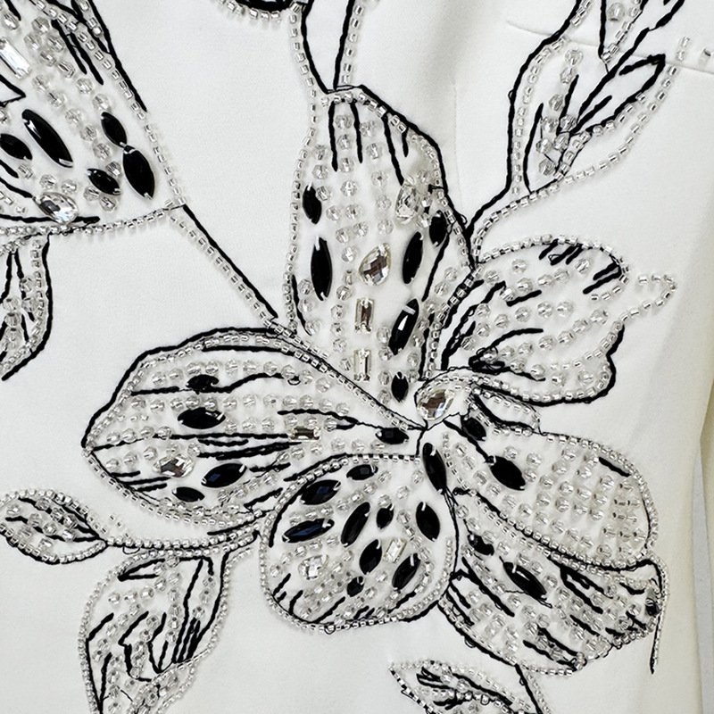 Embroidered and Beaded Long Dress - Image 5