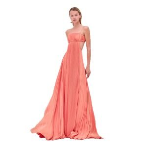 Pleated backless dress