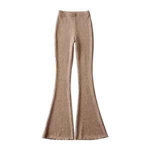 High waisted knitted bell bottom pants