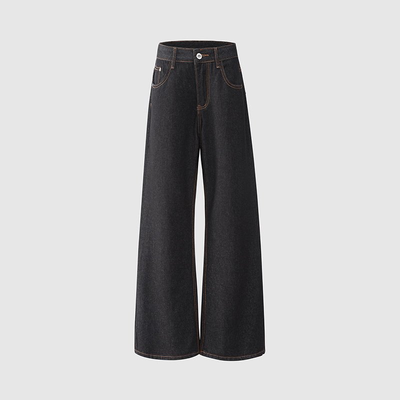 Black Denim Flared Pants for Women - Image 3