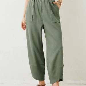 Elastic Waist Wide Leg Pants