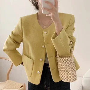 Breasted Tweed Jacket For Women