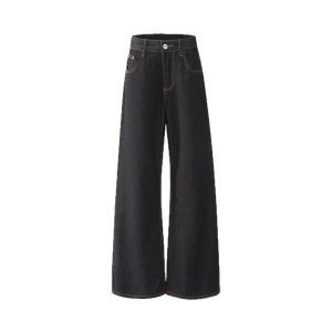 Black Denim Flared Pants for Women