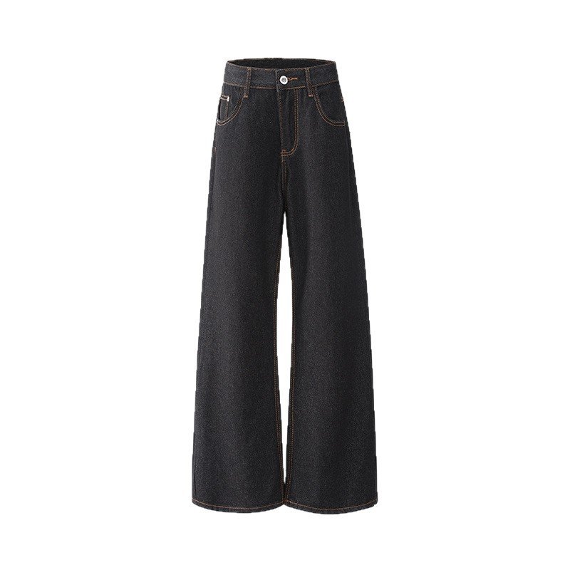 Black Denim Flared Pants for Women