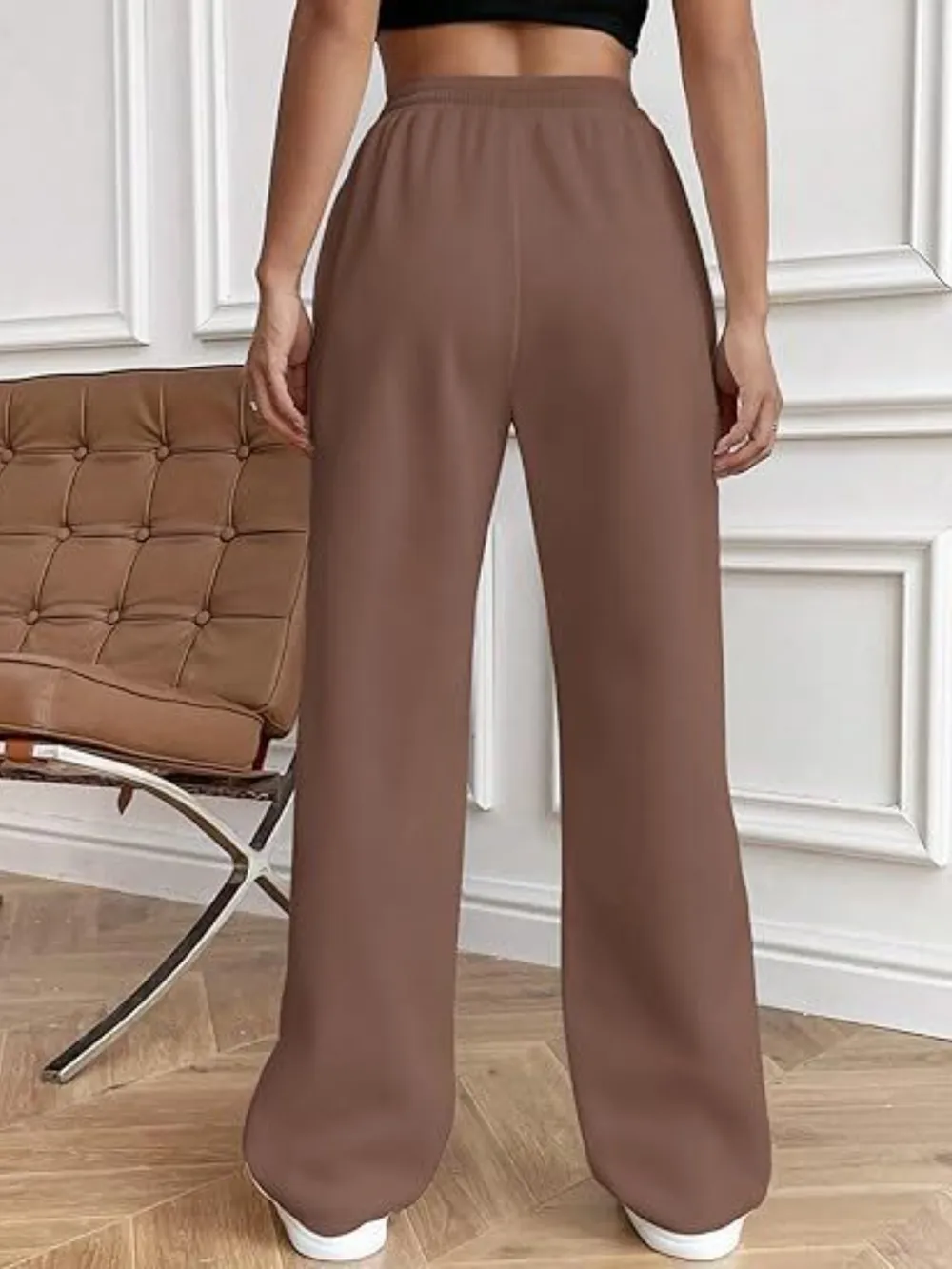 Drawstring Wide Leg Pants with Pockets - Image 19