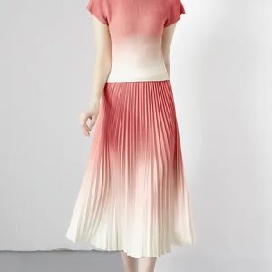 Summer Gradient Pleated Sets For Women