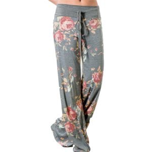Women Pants Floral Drawstring Leisure