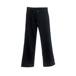 Street Style Composite Fleece Denim Pants Women's Slim Fit Long Pants