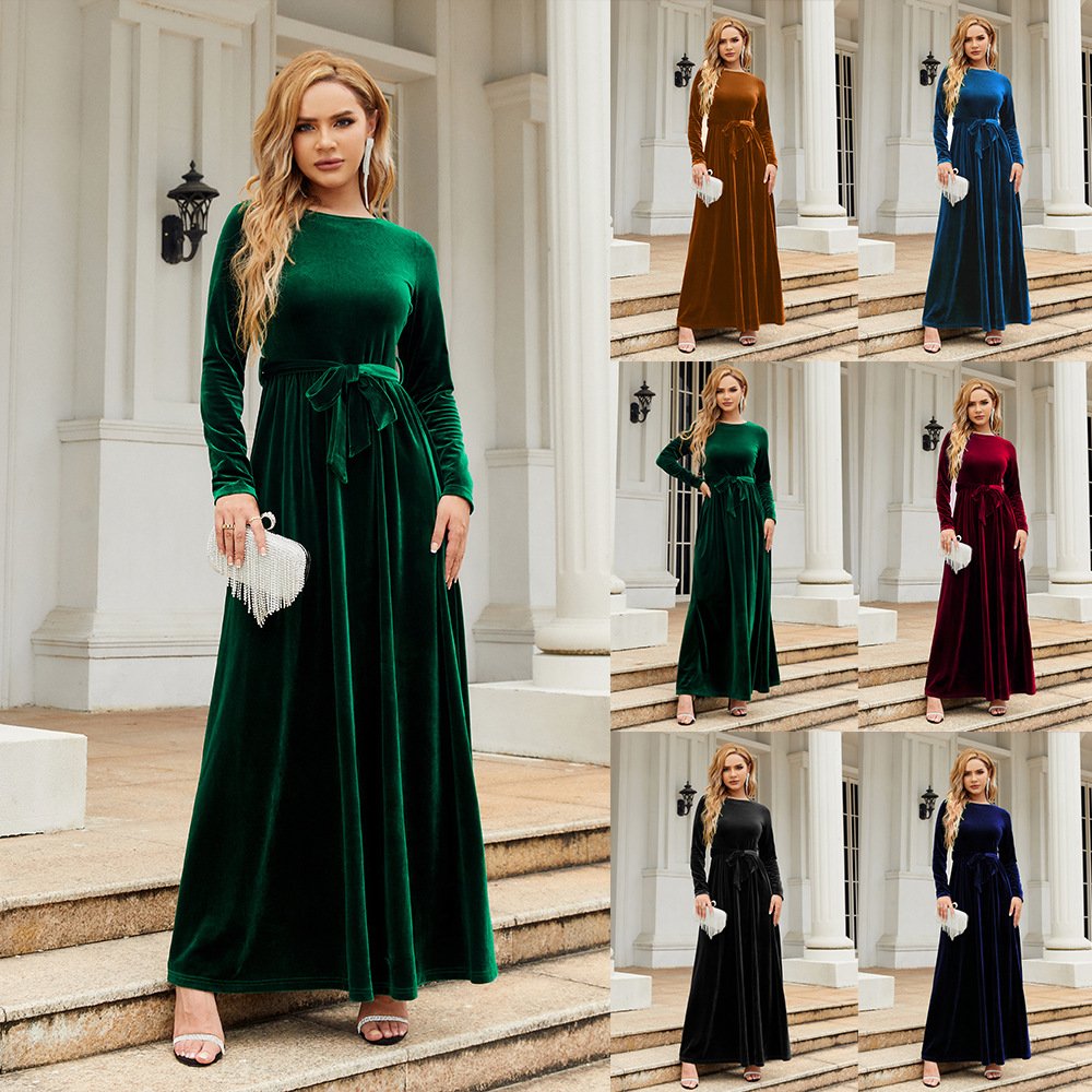 Solid color long dress - Image 2